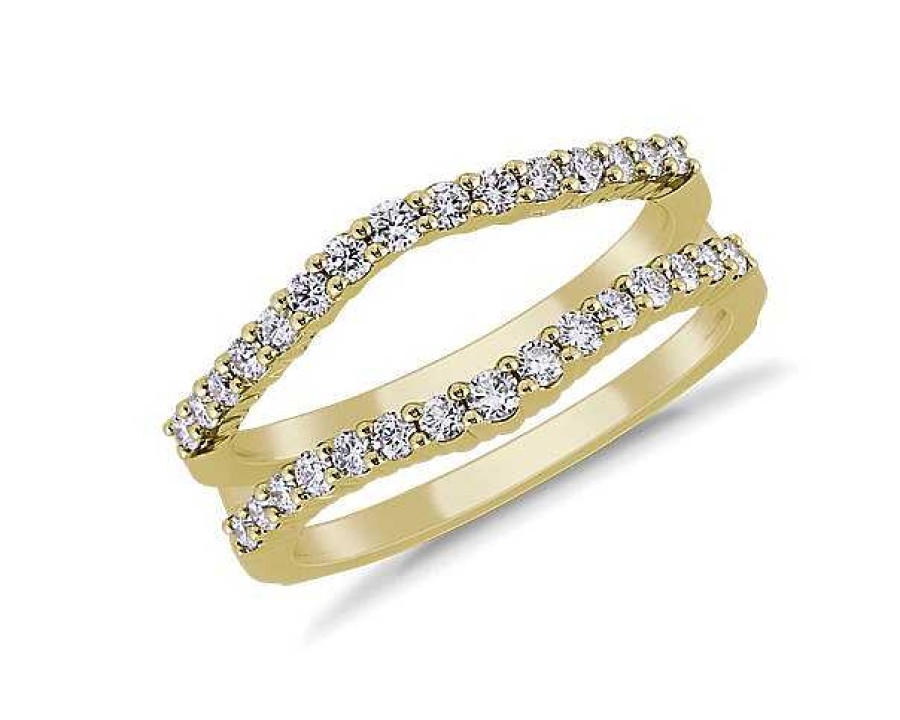 Women'S Rings | Blue Nile Curved Pav Diamond Ring Insert In 18K Yellow Gold (1/2 Ct. Tw.)