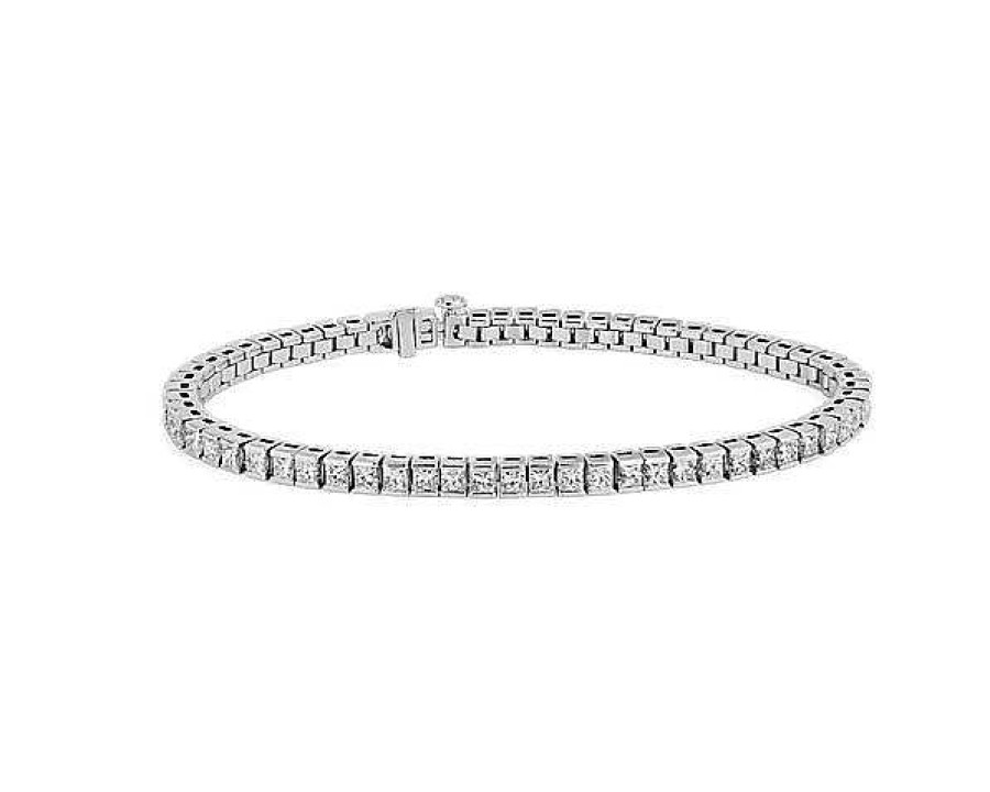 Bracelets | Blue Nile Princess Diamond Tennis Bracelet In 14K White Gold (6 1/3 Ct. Tw.)