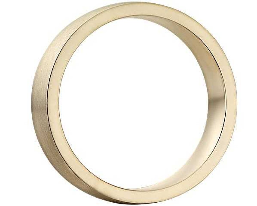 Men'S Rings | Blue Nile Matte Low Dome Comfort Fit Wedding Ring In 14K Yellow Gold (5Mm)