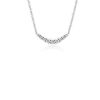 Necklaces | Blue Nile Mini Diamond Curved Bar Necklace In 14K White Gold (1/4 Ct. Tw.)