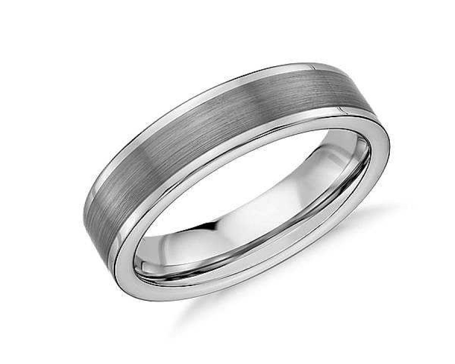 Men'S Rings | Blue Nile Satin Finish Wedding Ring In Gray Tungsten Carbide (6Mm)