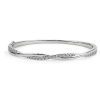 Bracelets | Blue Nile Twisting Diamond Bangle In 14K White Gold (1 Ct. Tw.)