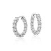 Earrings | Blue Nile Diamond Eternity Hoop Earrings In 18K White Gold (1 3/4 Ct. Tw.)