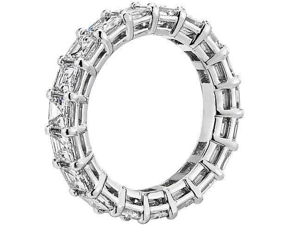 Women'S Rings | Blue Nile Lab Grown Diamond Asscher Cut Eternity Ring In 14K White Gold (4 Ct. Tw.)