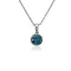 Necklaces | Blue Nile London Blue Topaz Rope Pendant In Sterling Silver (7Mm)