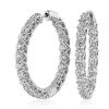 Earrings | Blue Nile Tessere Eternity Diamond Hoop Earrings In 14K White Gold (10 Ct. Tw.)