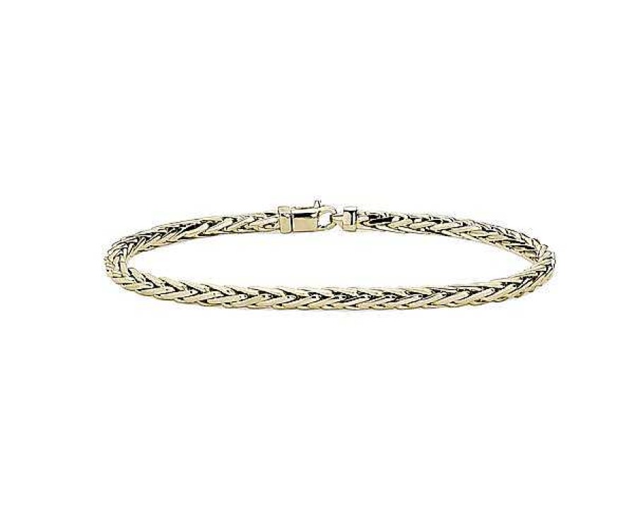 Bracelets | Blue Nile 8.75" Men'S Diamond Cut Square Franco Bracelet In 14K Yellow Gold (4.4 Mm)