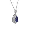 Necklaces | Blue Nile Pear Shaped Tanzanite And Diamond Double Halo Pendant In 14K White Gold