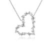 Necklaces | Blue Nile Fancy Shape Diamond Heart Necklace In 14K White Gold (1 5/8 Ct. Tw.)