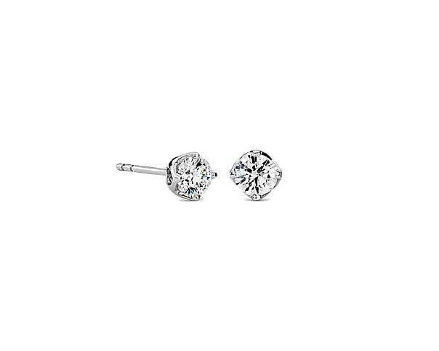 Earrings | Blue Nile Tulip Stud Earrings In 18K White Gold (1 Ct. Tw.)