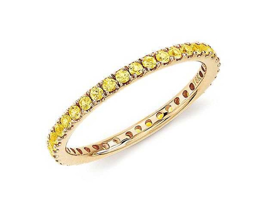 Rings | Blue Nile Riviera Pav Yellow Sapphire Eternity Ring In 18K Yellow Gold (1.5Mm)