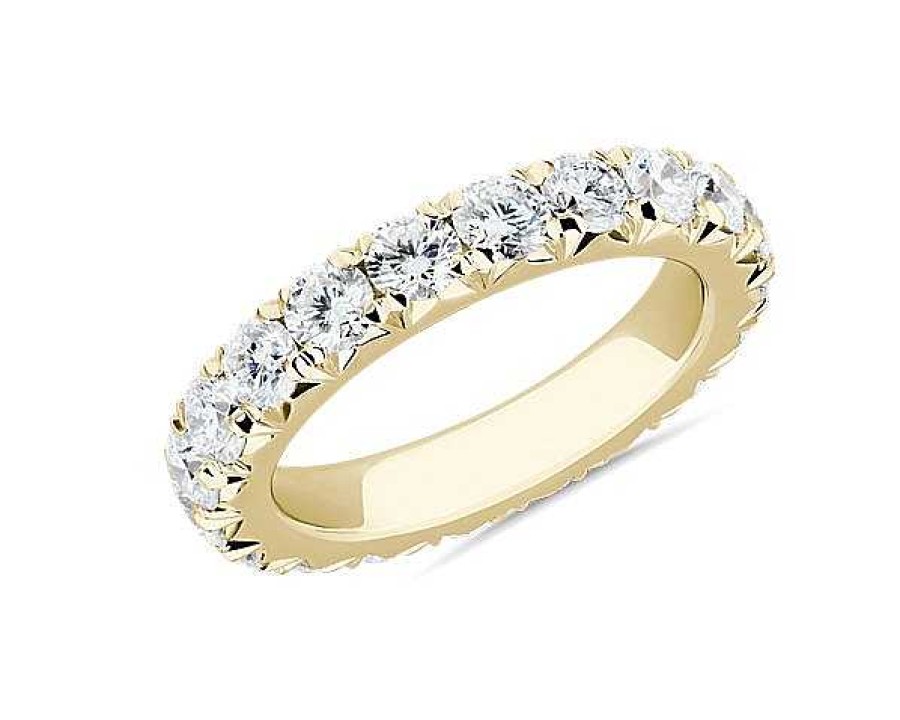 Women'S Rings | Blue Nile French Pav Diamond Eternity Ring In 14K Yellow Gold (3 Ct. Tw.)