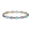 Bracelets | Blue Nile Amethyst And Swiss Blue Topaz Bracelet In 14K Yellow Gold