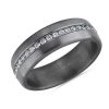 Men'S Rings | Blue Nile Satin Finish Diamond Wedding Ring In Grey Tantalum (7.5 Mm, 3/8 Ct. Tw.)