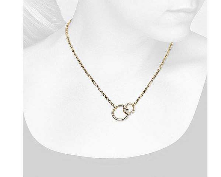 Necklaces | Blue Nile 18" Forever Together Double Ring Necklace In 14K Italian Yellow Gold (3.2 Mm)