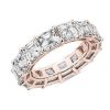 Women'S Rings | Blue Nile Lab Grown Diamond Asscher Cut Eternity Ring In 14K Rose Gold (10 Ct. Tw.)