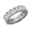 Women'S Rings | Blue Nile Emerald Cut Diamond Eternity Ring In 14K White Gold (11 Ct. Tw.)