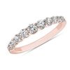 Women'S Rings | Blue Nile Selene Graduated Diamond Anniversary Ring In 14K Rose Gold (5/8 Ct. Tw.)