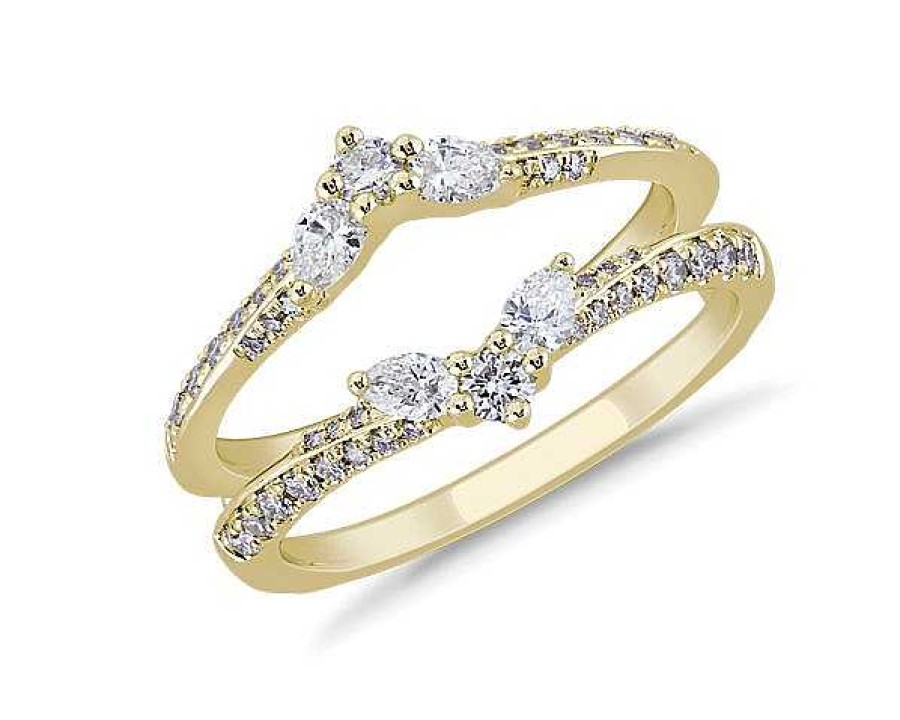 Women'S Rings | Blue Nile Winged Rollover Diamond Ring Insert In 14K Yellow Gold (5/8 Ct. Tw.)