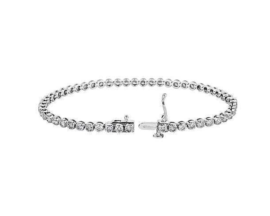 Bracelets | Blue Nile Floating Diamond Tennis Bracelet In 14K White Gold (7 Ct. Tw.)