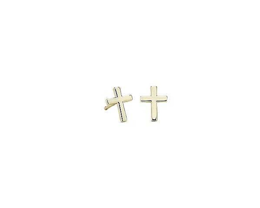 Earrings | Blue Nile Cross Earrings In 14K Yellow Gold (7.5Mm)