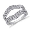 Women'S Rings | Blue Nile Curved Two Row Pav Diamond Ring Insert In Platinum (1 Ct. Tw.)