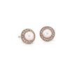 Earrings | Blue Nile Vintage-Inspired Freshwater Cultured Pearl And White Topaz Halo Earrings In 14K Rose Gold (5Mm)