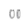 Earrings | Blue Nile Riviera Diamond Front Facing Hoop Earrings 14K White Gold (3/4 Ct.Tw)