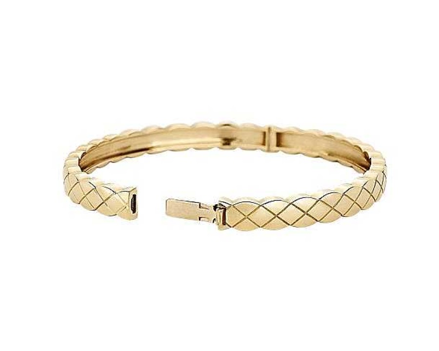 Bracelets | Blue Nile Quilted Bangle In 14K Yellow Gold (6.3 Mm)