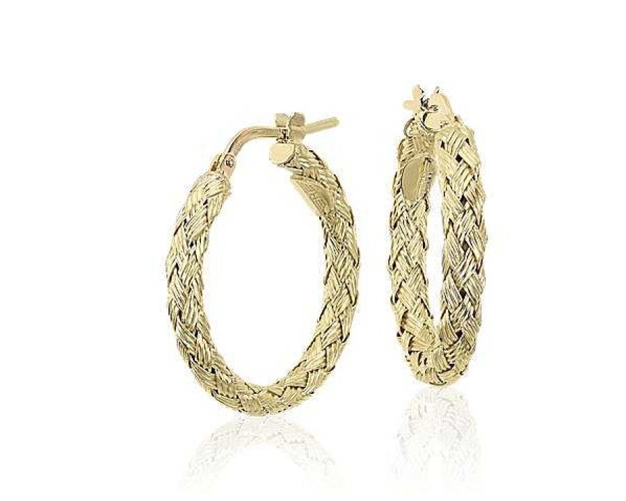 Earrings | Blue Nile Braided Hoop Earrings In 18K Italian Yellow Gold