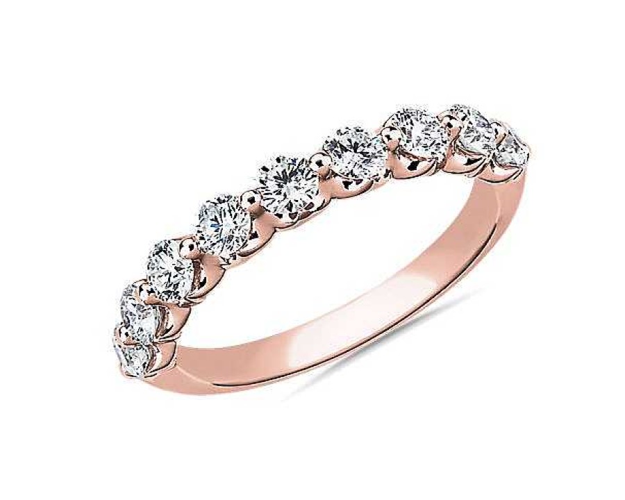 Women'S Rings | Blue Nile Floating Diamond Wedding Ring In 14K Rose Gold (1 Ct. Tw.)