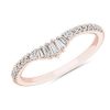 Rings | Blue Nile Petite Curved Baguette And Pav Diamond Wedding Ring In 14K Rose Gold (1/4 Ct. Tw.)