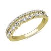 Rings | Blue Nile Alternating Bezel & Prong Set Round Diamond Ring With Pav Accent In 18K Yellow Gold (1/3 Ct. Tw.)