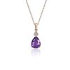 Necklaces | Blue Nile Pear-Shaped Amethyst Pendant With Diamond Trio In 14K Rose Gold (9X7Mm)