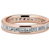 Women'S Rings | Blue Nile Channel Set Princess Diamond Eternity Ring In 18K Rose Gold (2 Ct. Tw.)