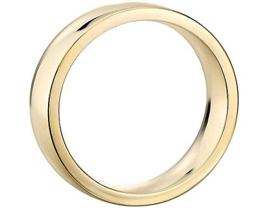 Men'S Rings | Blue Nile Low Dome Comfort Fit Wedding Ring In 18K Yellow Gold (6Mm)