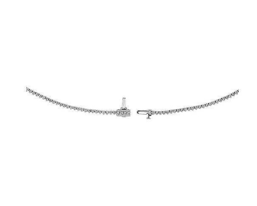 Necklaces | Blue Nile Lab Grown Diamond Graduating Diamond Tennis Necklace In 14K White Gold (10 Ct. Tw.)