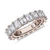 Women'S Rings | Blue Nile Lab Grown Diamond Emerald Cut Eternity Ring In 14K Rose Gold (6 Ct. Tw.)