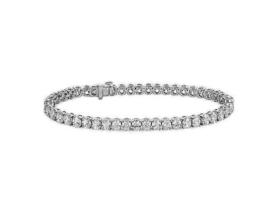 Bracelets | Blue Nile Oval Diamond Tennis Bracelet In 14K White Gold (12 Ct. Tw.)