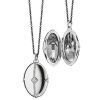 Necklaces | Blue Nile Large Statement Locket With White Sapphire Details In Sterling Silver