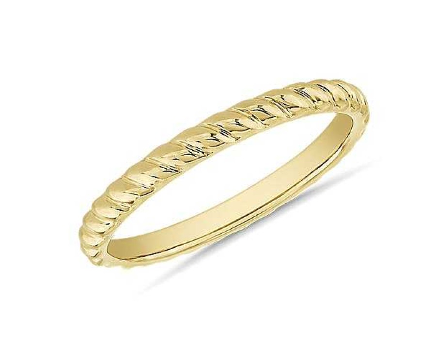 Women'S Rings | Blue Nile Spiral Stackable Wedding Ring In 14K Yellow Gold (2Mm)