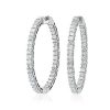 Earrings | Blue Nile Princess Diamond Eternity Hoop Earrings In 14K White Gold (5 Ct. Tw.)