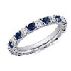 Women'S Rings | Blue Nile Tessere Alternating Sapphire And Diamond Eternity Ring In 14K White Gold (2.5Mm)