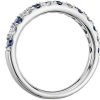 Women'S Rings | Blue Nile Riviera Pav Sapphire And Diamond Ring In Platinum (2.2Mm)