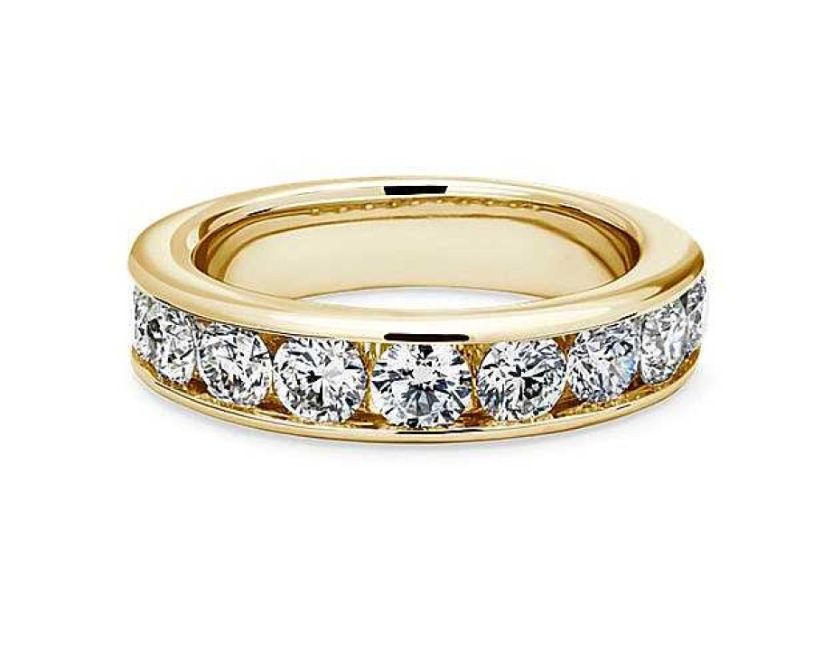 Women'S Rings | Blue Nile Channel Set Round Diamond Ring In 14K Yellow Gold (2 Ct. Tw.)