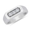 Men'S Rings | Blue Nile Men'S Trio Diamond Band In Platinum (3.8 Mm, 1/2 Ct. Tw.)