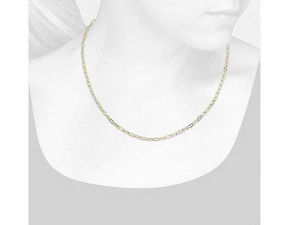 Necklaces | Blue Nile 18" Small Paperclip Chain In Solid 14K Yellow Gold (2.4 Mm)