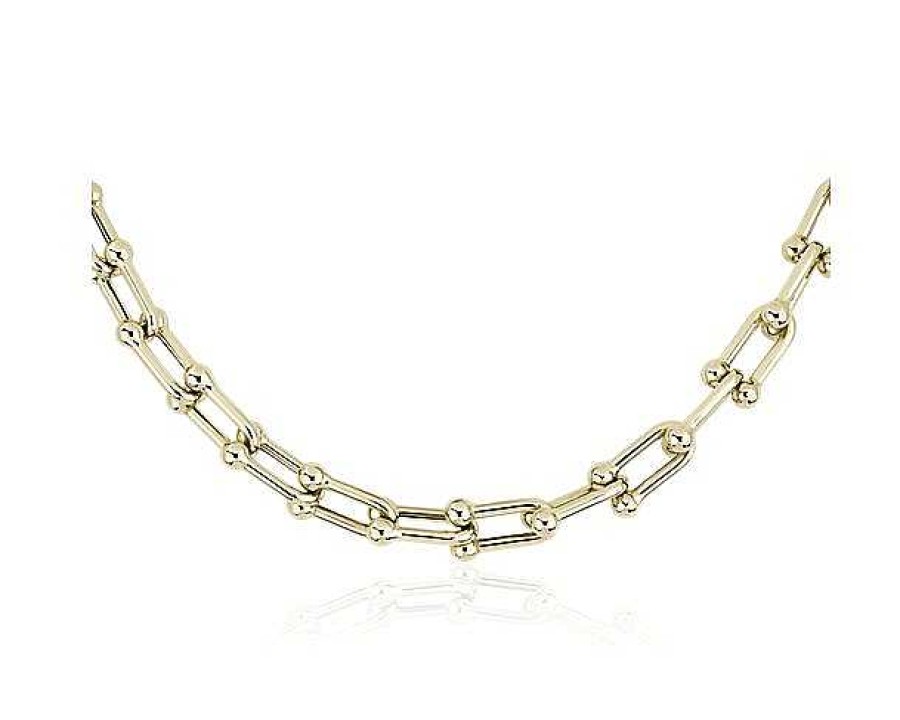 Necklaces | Blue Nile 16" Shiny Fancy Links Necklace In 14K Yellow Gold