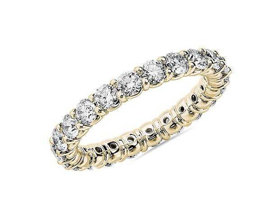 Women'S Rings | Blue Nile Comfort Fit Round Brilliant Diamond Eternity Ring In 18K Yellow Gold (2 Ct. Tw.)