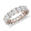 Women'S Rings | Blue Nile Lab Grown Diamond Radiant Cut Eternity Ring In 14K Rose Gold (7 Ct. Tw.)